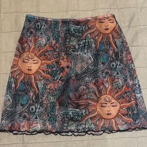 Sun and Moon Patterned Skirt